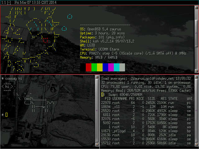 qvwm Zaurus OpenBSD 5.4